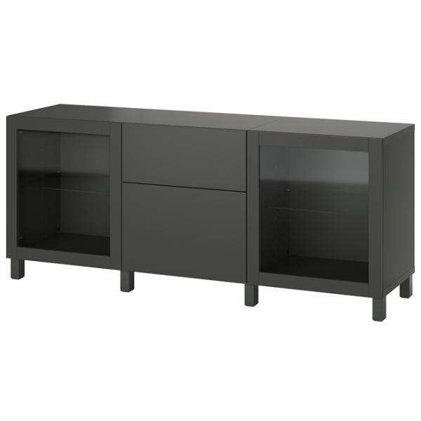 Dulap de bucătărie Ikea Besta Dark Gray / Sticlă photo 1 Dulap de bucătărie Ikea Besta Dark Gray / Sticlă photo 1