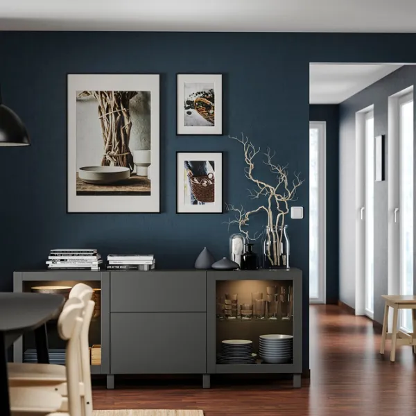 Dulap de bucătărie Ikea Besta Dark Gray / Sticlă photo 5 Dulap de bucătărie Ikea Besta Dark Gray / Sticlă photo 5