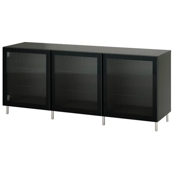 Dulap de bucătărie Ikea Besta/Fallsvik Dark Gray / Sticlă photo 1 Dulap de bucătărie Ikea Besta/Fallsvik Dark Gray / Sticlă photo 1