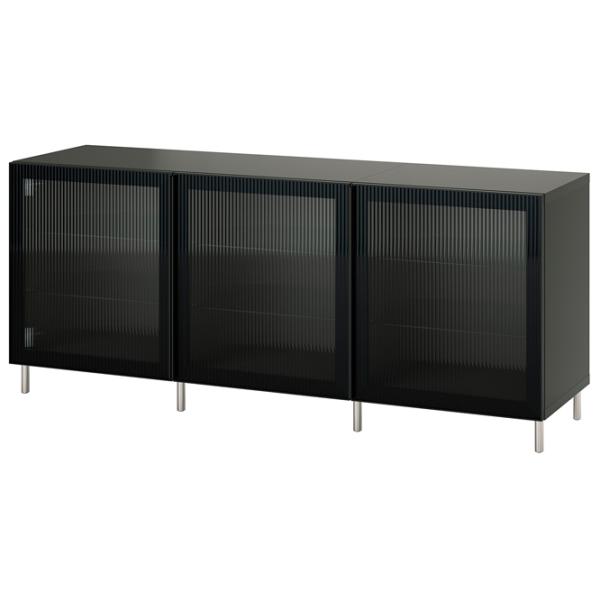 Dulap de bucătărie Ikea Besta/Fallsvik Dark Gray / Sticlă photo 1 Dulap de bucătărie Ikea Besta/Fallsvik Dark Gray / Sticlă photo 1
