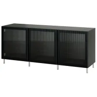Dulap de bucătărie Ikea Besta/Fallsvik Dark Gray / Sticlă