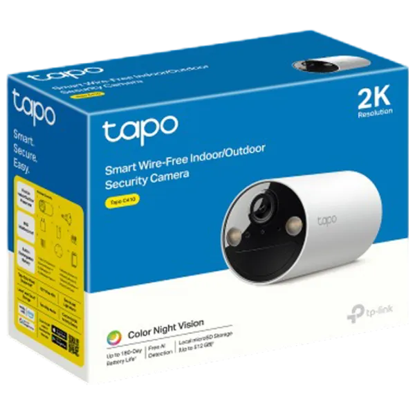Набор камеры наблюдения TP-Link TAPO C410 Беспроводные/ Белый photo 4