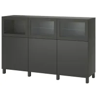 Dulap de bucătărie Ikea Besta/Lappviken/Sindvik Dark Gray / Sticlă