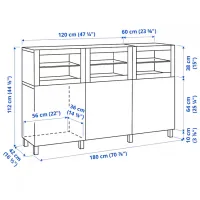 Kухонный шкаф Ikea Besta/Lappviken/Sindvik Тёмно-серый / Стекло photo 6