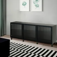 Dulap de bucătărie Ikea Besta Black / Sticlă photo 2