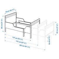 Кровать Ikea Sundvik 80 x 200 cm / Массив / Серый photo 2
