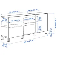 Dulap de bucătărie Ikea Besta/Selsviken/Stubbarp Blue / Sticlă photo 7