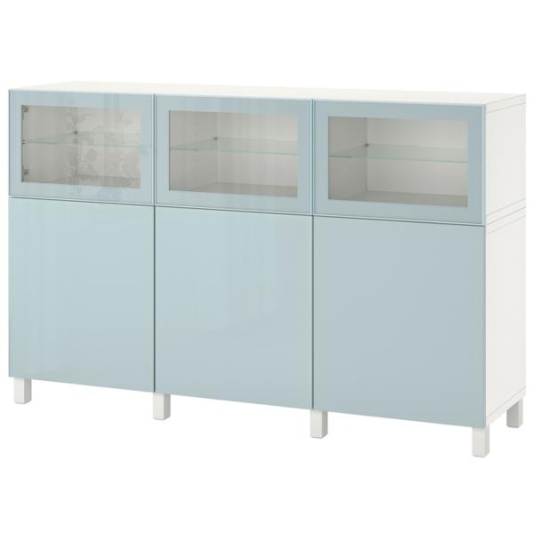 Kухонный шкаф Ikea Besta Синий / Стекло photo 1 Kухонный шкаф Ikea Besta Синий / Стекло photo 1