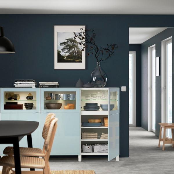 Kухонный шкаф Ikea Besta Синий / Стекло photo 7 Kухонный шкаф Ikea Besta Синий / Стекло photo 7