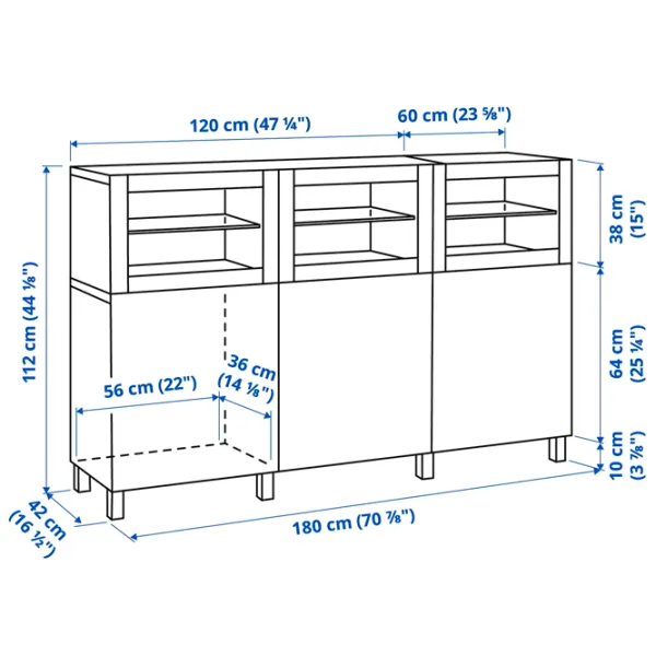 Kухонный шкаф Ikea Besta Синий / Стекло photo 8 Kухонный шкаф Ikea Besta Синий / Стекло photo 8