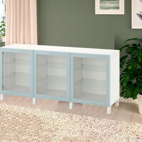 Kухонный шкаф Ikea Besta Синий / Стекло photo 4 Kухонный шкаф Ikea Besta Синий / Стекло photo 4
