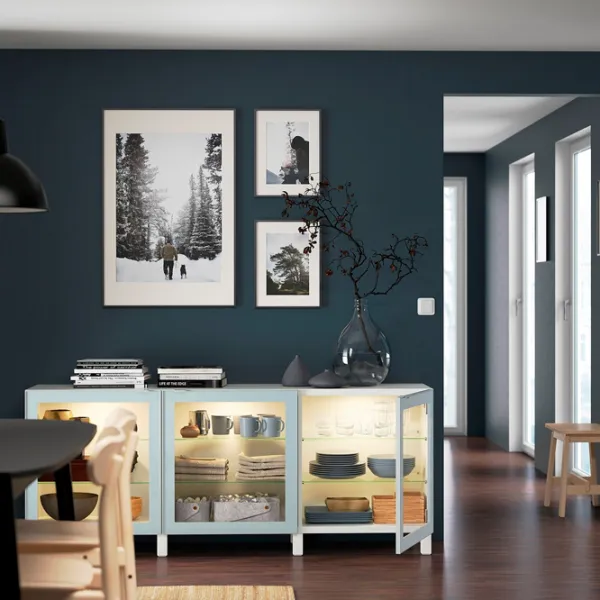 Kухонный шкаф Ikea Besta Синий / Стекло photo 5 Kухонный шкаф Ikea Besta Синий / Стекло photo 5