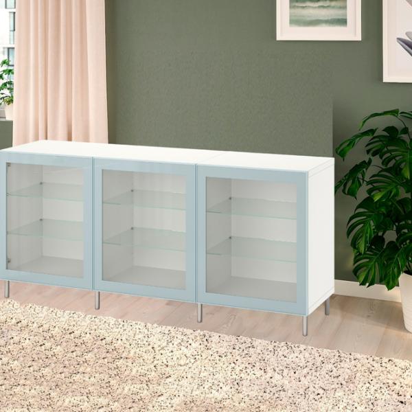 Kухонный шкаф Ikea Besta Синий / Стекло photo 2 Kухонный шкаф Ikea Besta Синий / Стекло photo 2