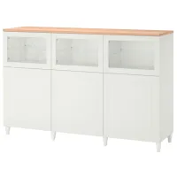 Kухонный шкаф Ikea Besta/Smeviken/Kabbarp White / Стекло