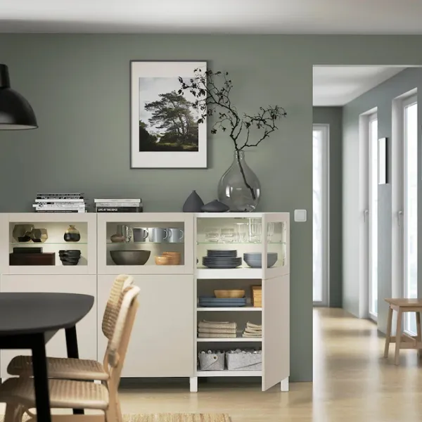 Dulap de bucătărie Ikea Besta Beige / Sticlă photo 4 Dulap de bucătărie Ikea Besta Beige / Sticlă photo 4