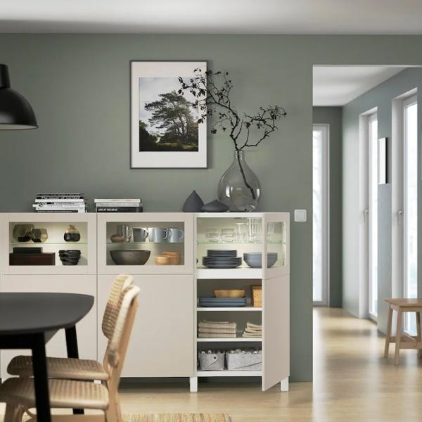 Dulap de bucătărie Ikea Besta Beige / Sticlă photo 4 Dulap de bucătărie Ikea Besta Beige / Sticlă photo 4