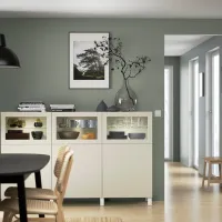 Kухонный шкаф Ikea Besta Бежевый / Стекло photo 5
