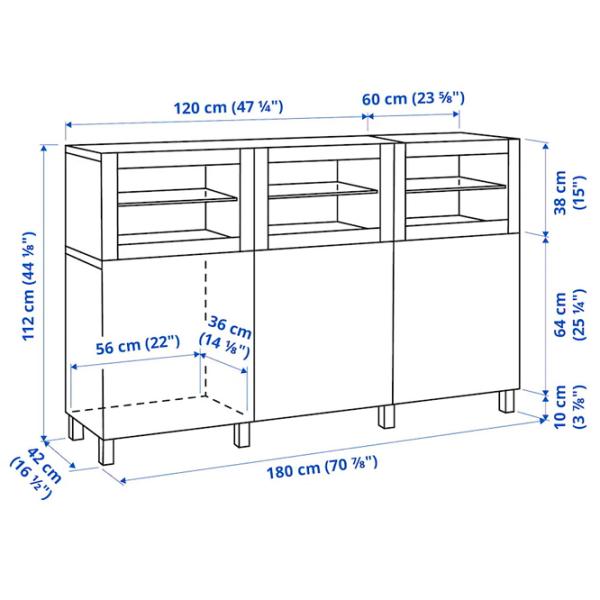 Dulap de bucătărie Ikea Besta Beige / Sticlă photo 6 Dulap de bucătărie Ikea Besta Beige / Sticlă photo 6