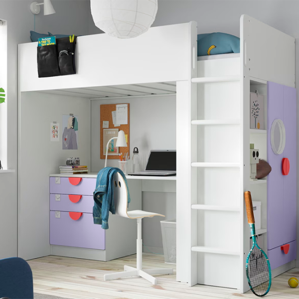 Детская кровать Ikea Smastad 90 x 200 см / ДСП / Пурпурный photo 3