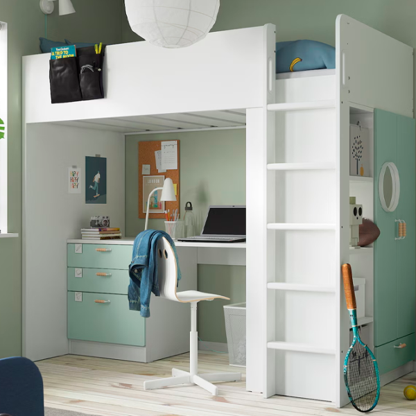 Детская кровать Ikea Smastad 90 x 200 см / ДСП / Зеленый photo 2