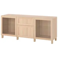 Dulap de bucătărie Ikea Besta Somona Oak / Sticlă