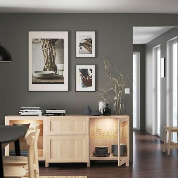 Kухонный шкаф Ikea Besta Дуб Сонома / Стекло photo 6