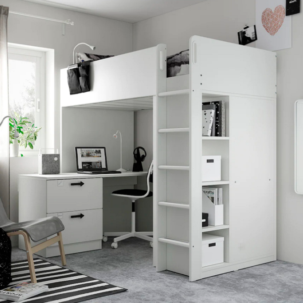 Pat pentru copii Ikea Smastad 90 x 200 cm / DSP / Birch photo 5