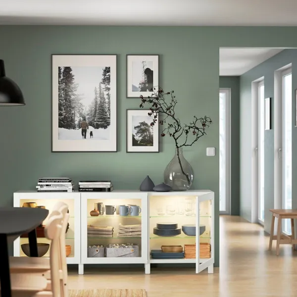 Kухонный шкаф Ikea Besta White / Стекло photo 5 Kухонный шкаф Ikea Besta White / Стекло photo 5