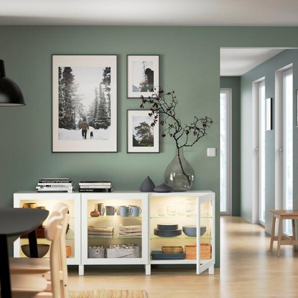 Kухонный шкаф Ikea Besta White / Стекло photo 5 Kухонный шкаф Ikea Besta White / Стекло photo 5