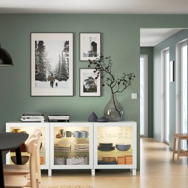 Kухонный шкаф Ikea Besta White / Стекло photo 6 Kухонный шкаф Ikea Besta White / Стекло photo 6