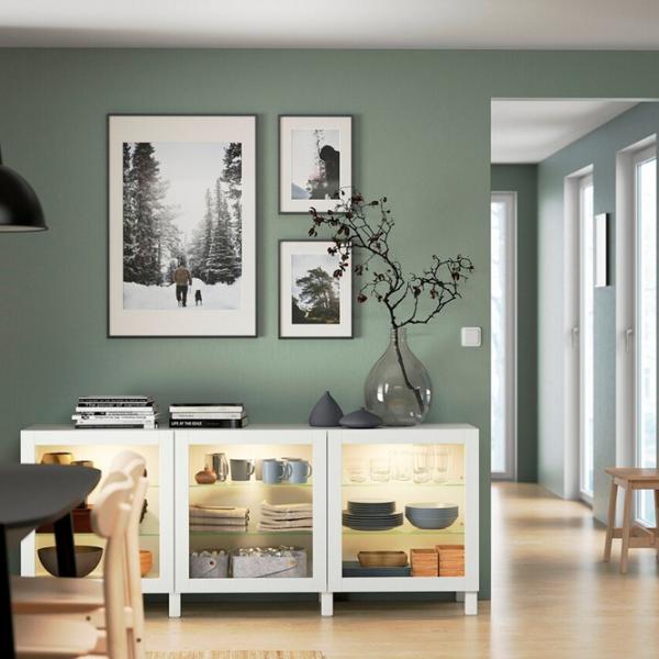 Kухонный шкаф Ikea Besta White / Стекло photo 6 Kухонный шкаф Ikea Besta White / Стекло photo 6