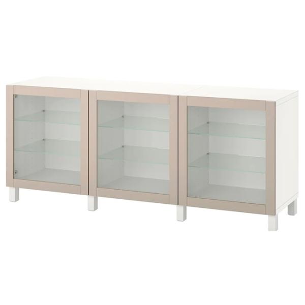Kухонный шкаф Ikea Besta/Sindvik/Stubbarp Бежевый / Стекло photo 1 Kухонный шкаф Ikea Besta/Sindvik/Stubbarp Бежевый / Стекло photo 1