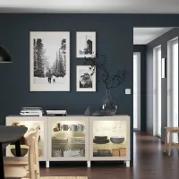 Kухонный шкаф Ikea Besta/Sindvik/Stubbarp Бежевый / Стекло photo 2