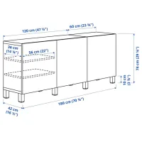 Kухонный шкаф Ikea Besta/Sindvik/Stubbarp Бежевый / Стекло photo 5