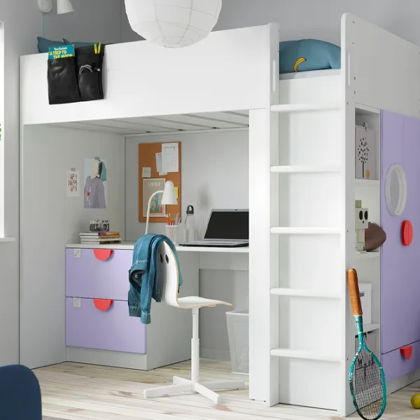 Детская кровать Ikea Smastad 90 x 200 см / ДСП / Пурпурный photo 3