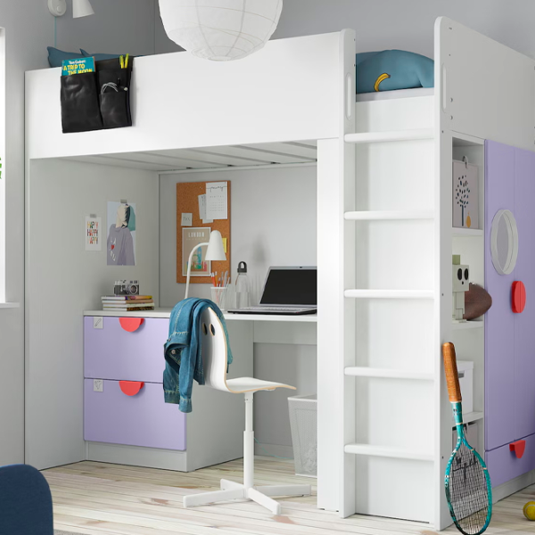 Детская кровать Ikea Smastad 90 x 200 см / ДСП / Пурпурный photo 3