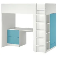 Pat pentru copii Ikea Smastad 90 x 200 cm / DSP / Blue
