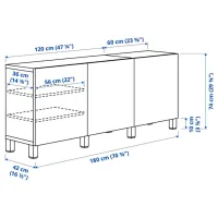Dulap de bucătărie Ikea Besta/Lappviken/Sindvik/Stubbarp Somona Oak / Sticlă photo 5