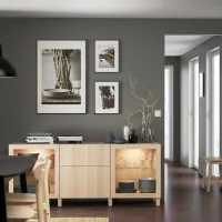 Dulap de bucătărie Ikea Besta/Lappviken/Sindvik/Stubbarp Somona Oak / Sticlă photo 6