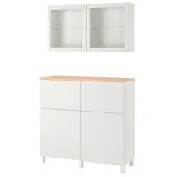 Kухонный шкаф Ikea Besta/Lappviken/Sindvik/Stubbarp White / Стекло