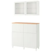 Kухонный шкаф Ikea Besta/Lappviken/Sindvik/Stubbarp White / Стекло