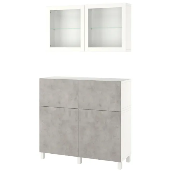 Kухонный шкаф Ikea Besta Серый / Стекло photo 1 Kухонный шкаф Ikea Besta Серый / Стекло photo 1