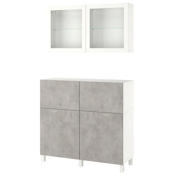 Kухонный шкаф Ikea Besta Серый / Стекло photo 1 Kухонный шкаф Ikea Besta Серый / Стекло photo 1