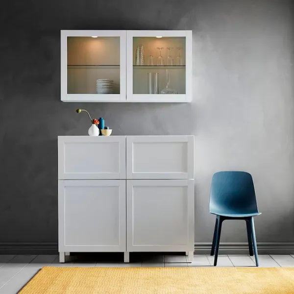 Dulap de bucătărie Ikea Besta White / Sticlă photo 2 Dulap de bucătărie Ikea Besta White / Sticlă photo 2
