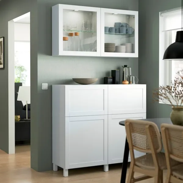 Dulap de bucătărie Ikea Besta White / Sticlă photo 3 Dulap de bucătărie Ikea Besta White / Sticlă photo 3