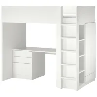 Детская кровать Ikea Smastad 90 x 200 см / ДСП / Белый