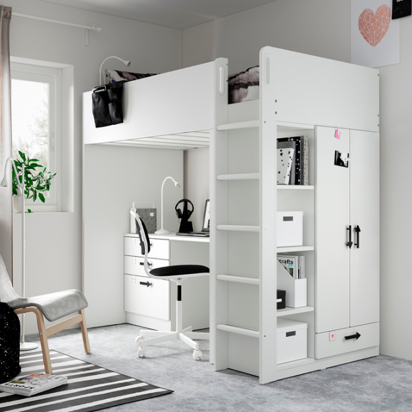 Детская кровать Ikea Smastad 90 x 200 см / ДСП / Белый photo 2