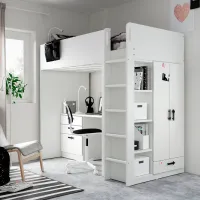Детская кровать Ikea Smastad 90 x 200 см / ДСП / Белый photo 2