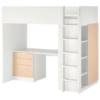 Pat pentru copii Ikea Smastad 90 x 200 cm / DSP / Birch