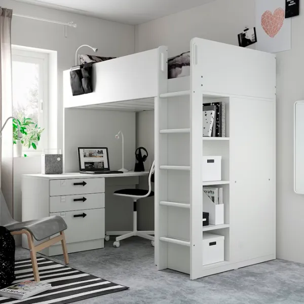 Детская кровать Ikea Smastad 90 x 200 см / ДСП / Белый photo 3